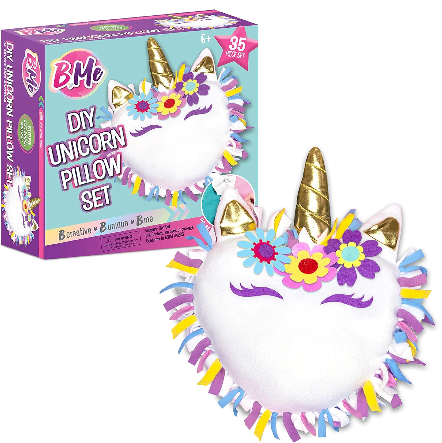 DIY Unicorn Pillow Kit for Girls No Sew Unicorn Pillow