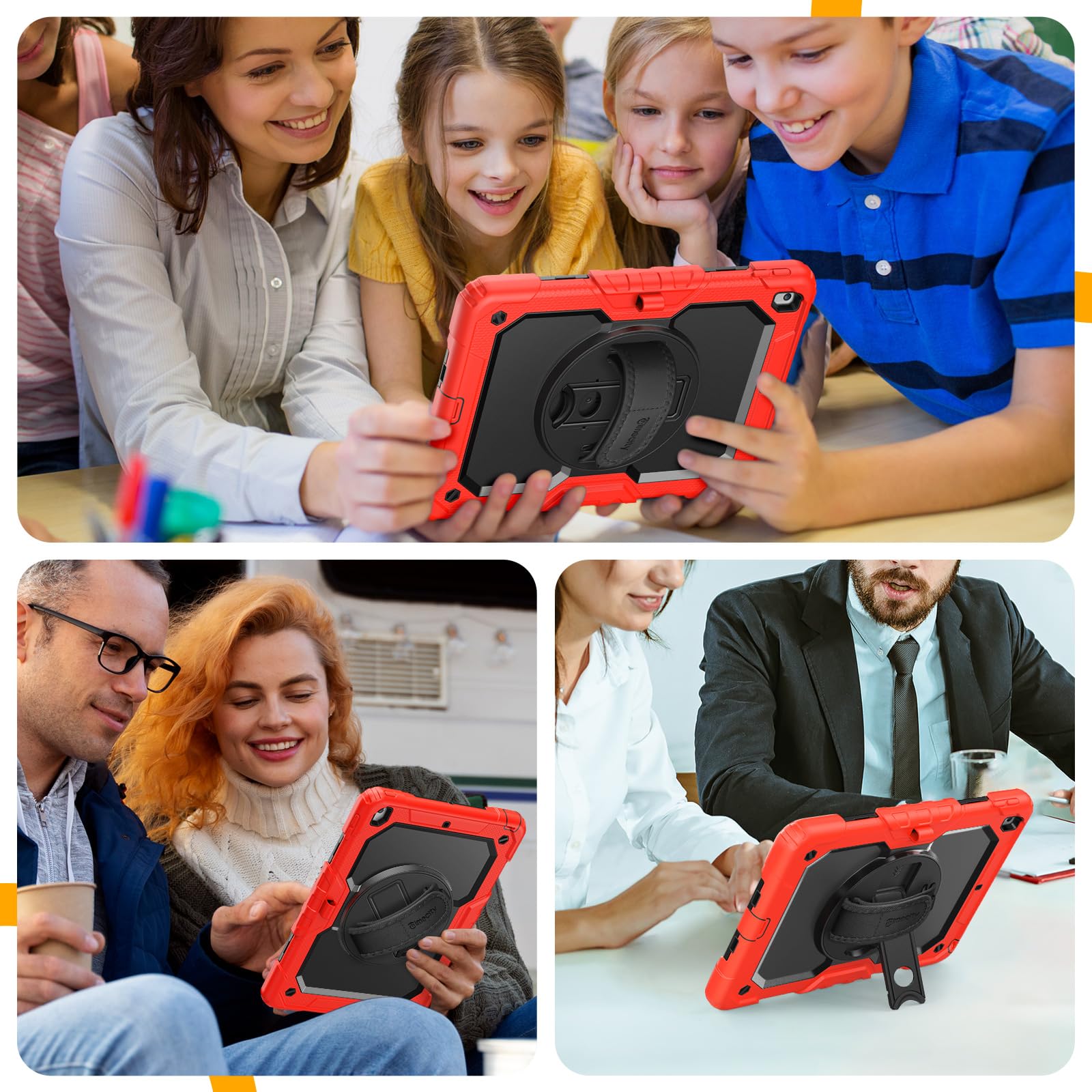 Timecity Case For IPad 9th 8th 7th Generation, IPad 10.2 Inch 2021/2020/2019, Shockproof Case With Screen Protector, 360 Rotating Hand