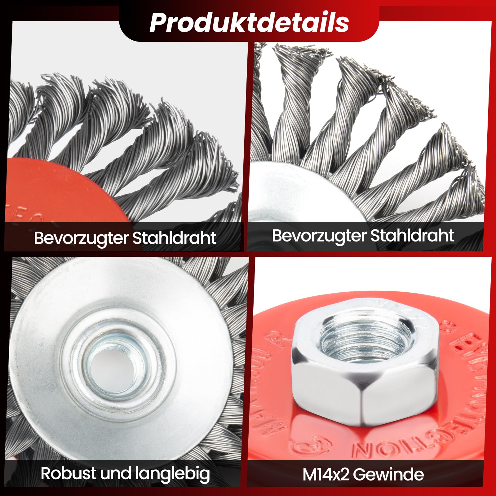 Szczotka druciana do szlifierek kątowych, 5 sztuk szczotek drucianych 125 mm, zestaw szczotek drucianych Flex, szczotka tarczowa do wiertarki, polerowania, szlifowania, usuwania rdzy, usuwania