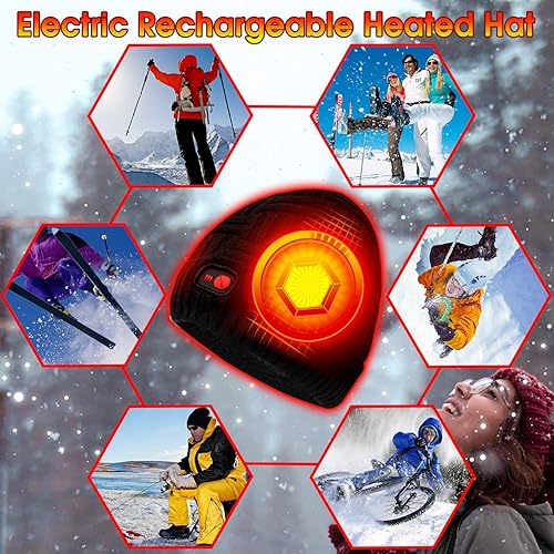 Miniatura 8 de Autocastle Hombres Mujeres Recargable Eléctrico Caliente Calentado Sombrero De Invierno Batería Calor