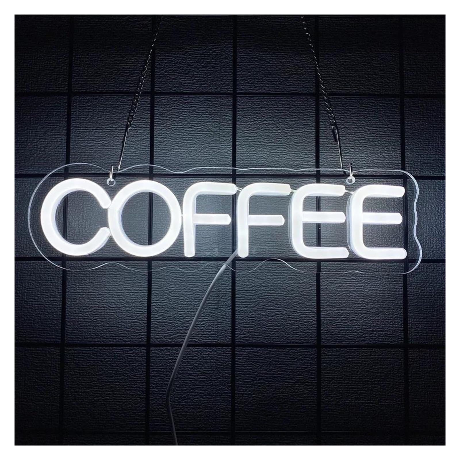 SHOUXI Sign Lamp Coffee Neon Sign Light for Coffee Station Business Bar Living Room Bistro Cafe Shop Party Wall Decor Sign Illuminated Lamp 30cmx8cm