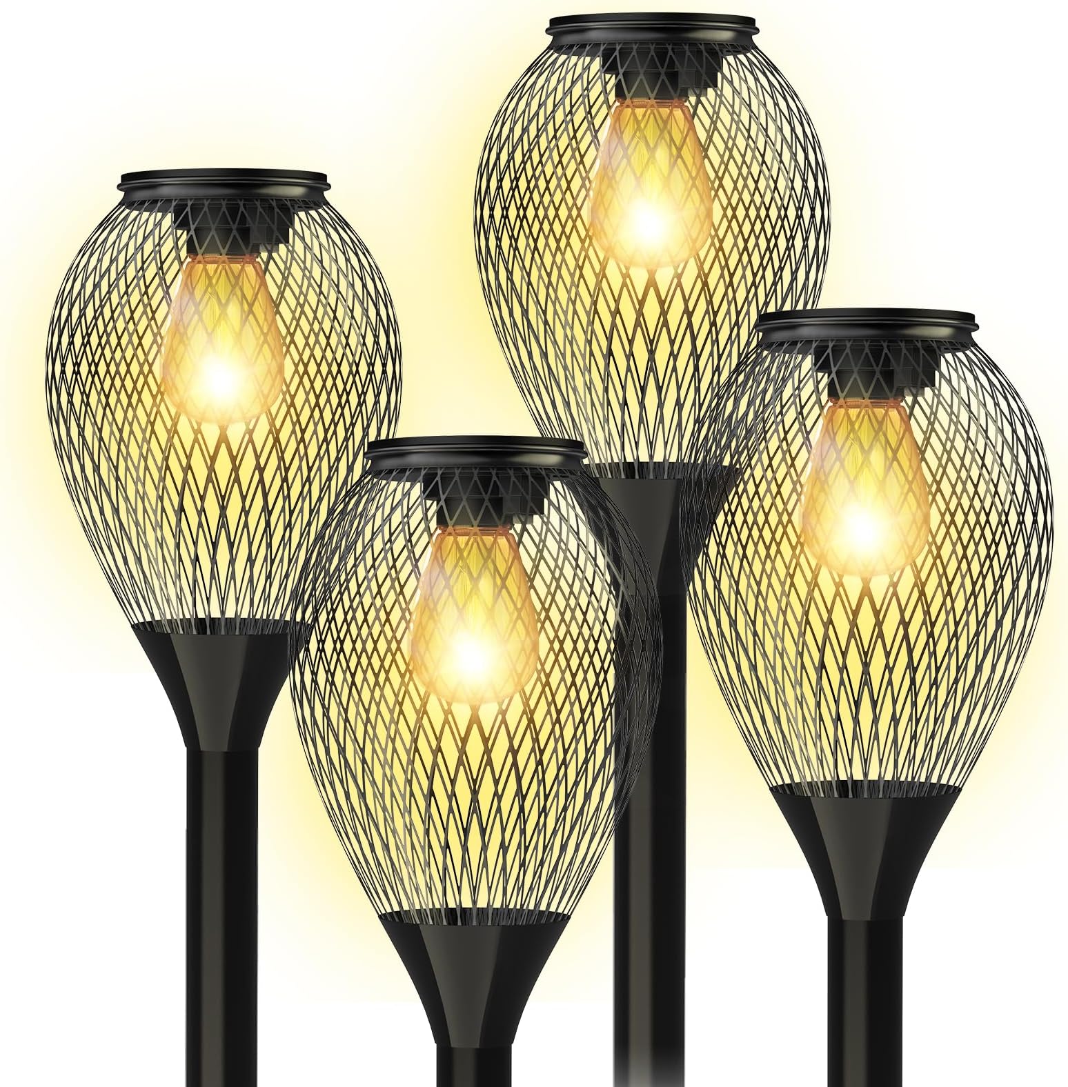 6x Hoofun Solarlampen Für Garten - Warmweiß, IP65 Wasserdicht, 12-14h Beleuchtung