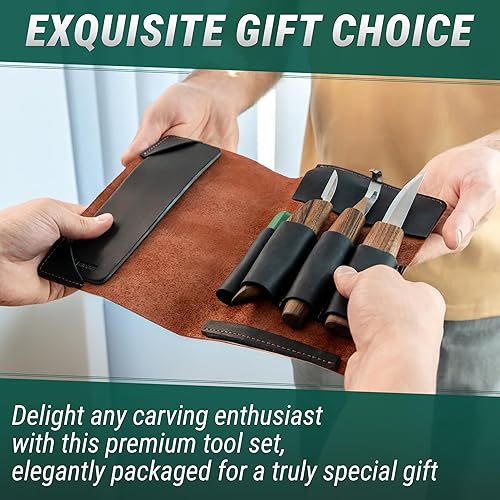 Miniatura 6 de BeaverCraft Kit de tallado de cuchara, cuchillos para tallar, cuchillo de tallado de cuchara Sloyd, cuchillo de detalle pequeño, cuchillo de gancho,