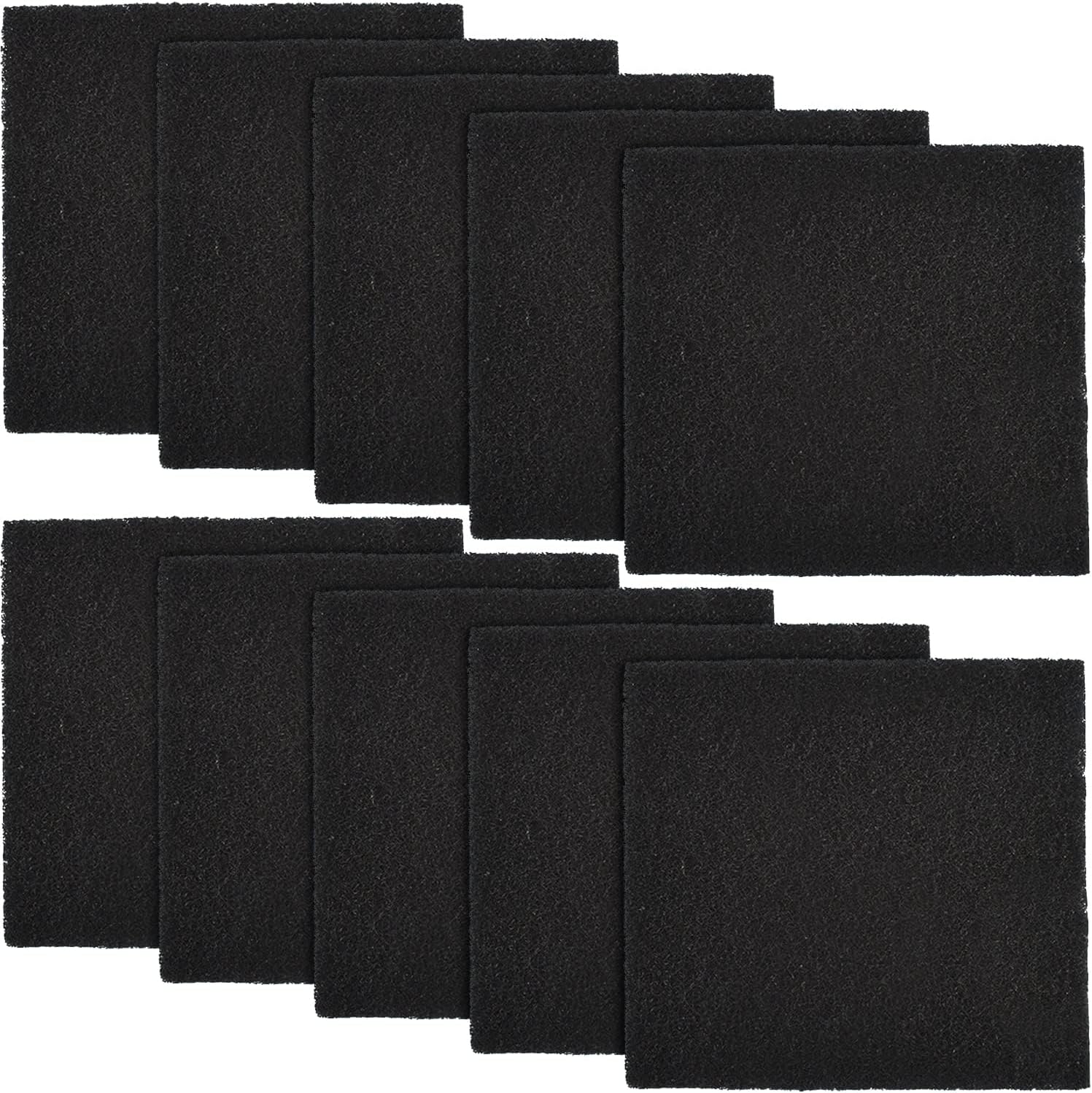 10 Pack Cat Litter Box Charcoal Filters Replacement Carbon Odor Filters 6Inch x 6.5Inch Hooded Cat Litter Boxes and Pans