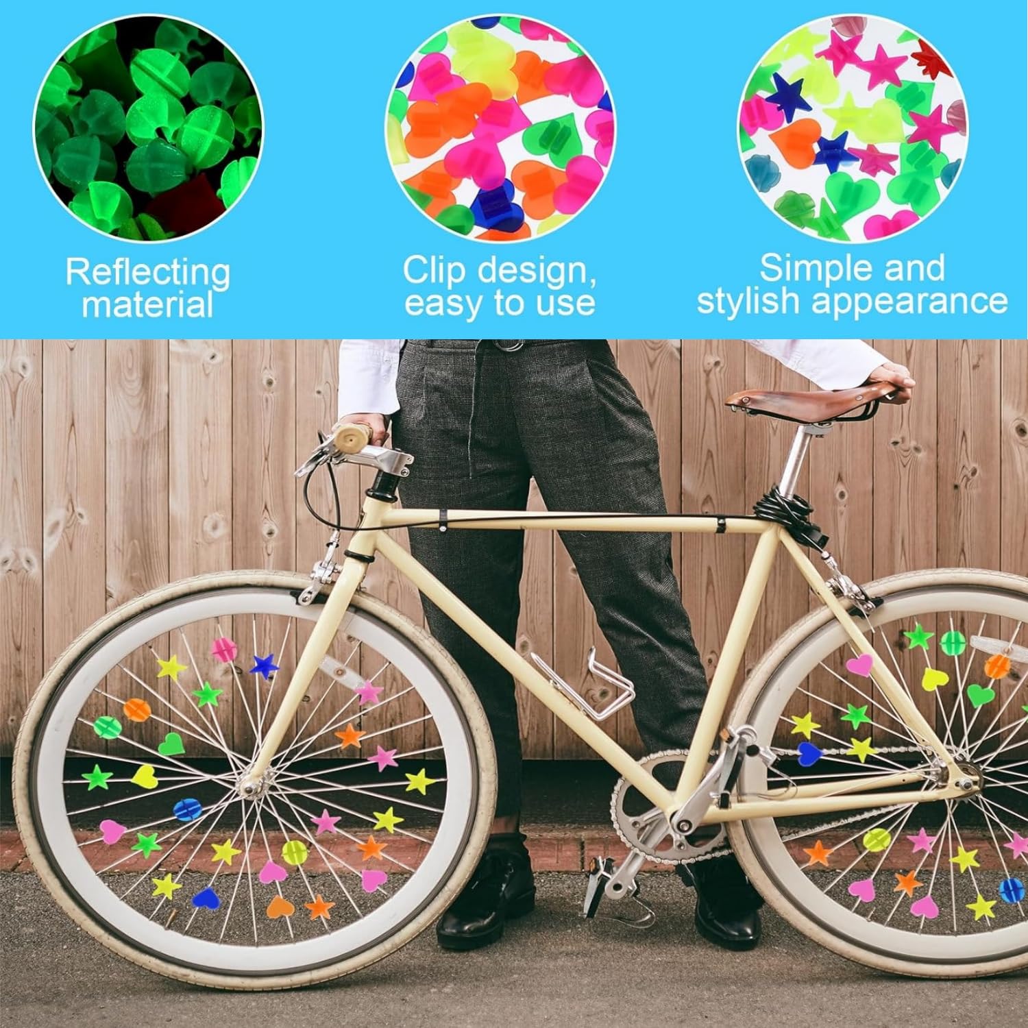 Alfven Perles Rayons Velo de Colorées, 210 pièces Vélo Plastique Perles Enfants Perles Décoration Vélo Perles à Rayons Deco Velos pour Filles et Garçons