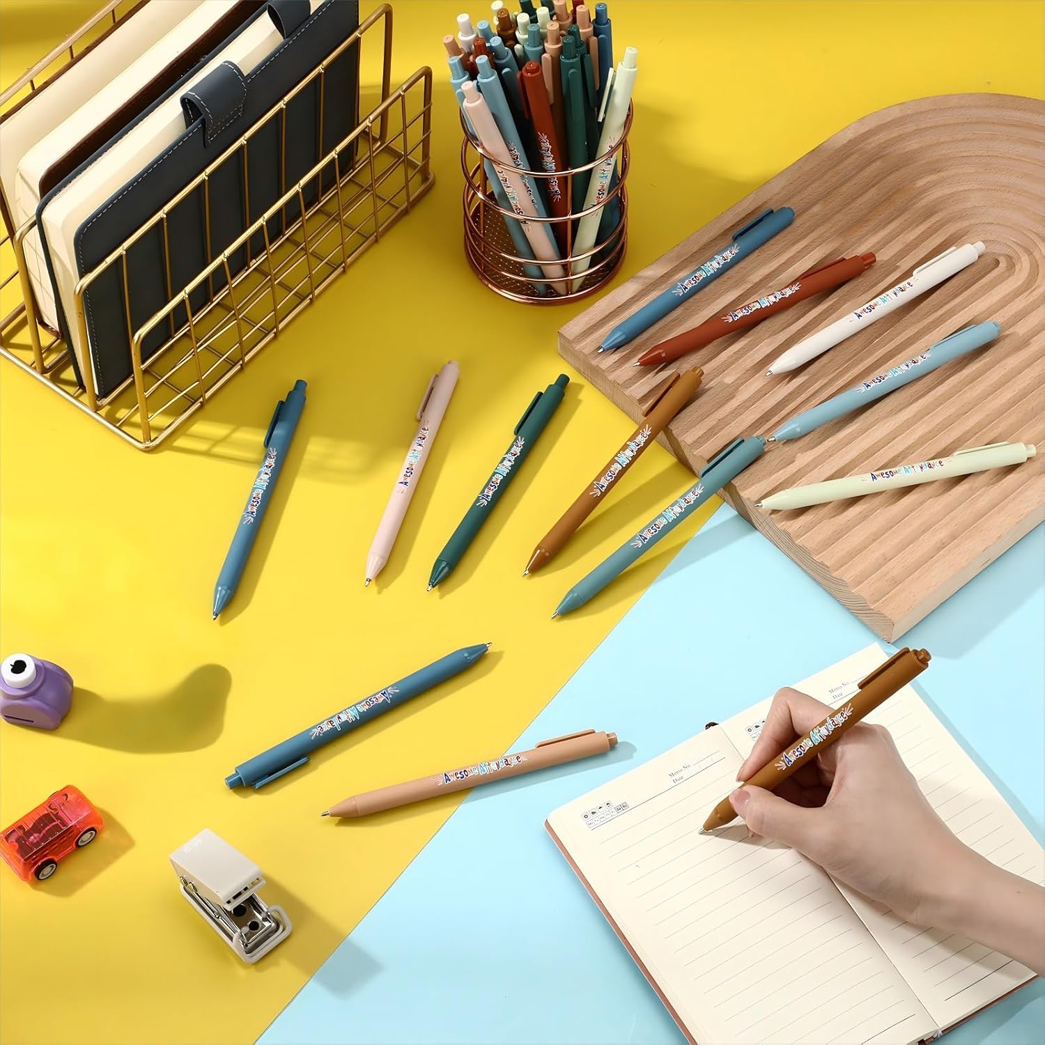 100 Pcs Motivational Awesome Attendance Pens Bulk Back to School Gifts for Student Teacher Inspirational Ballpoint Pens Retractable Employee Coworker Gifts, Office Classroom Award Supplies - Image 4