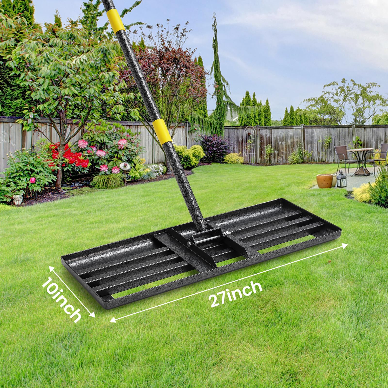 Lawn Dethatcher Professional Lawn Leveling Rake 27x10 Heavy Duty -  Oversized Leveling Tool With 80\, image size:1600x1600