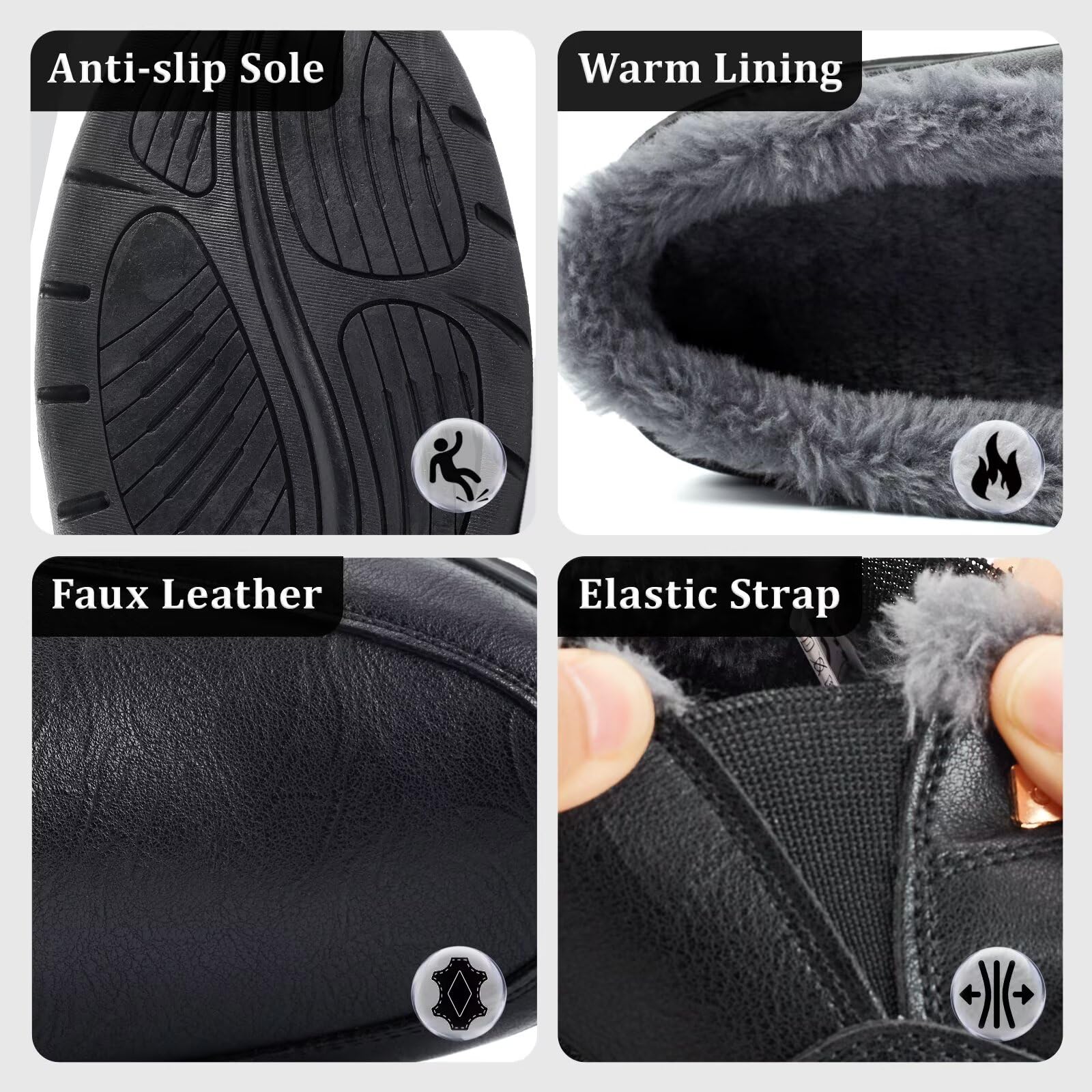 Pantofole in Pelle Uomo Invernali Calde Peluche Zoccoli e Sabot Antiscivolo Pelliccia Sintetica Ciabatte da Casa per Interni ed Esterni