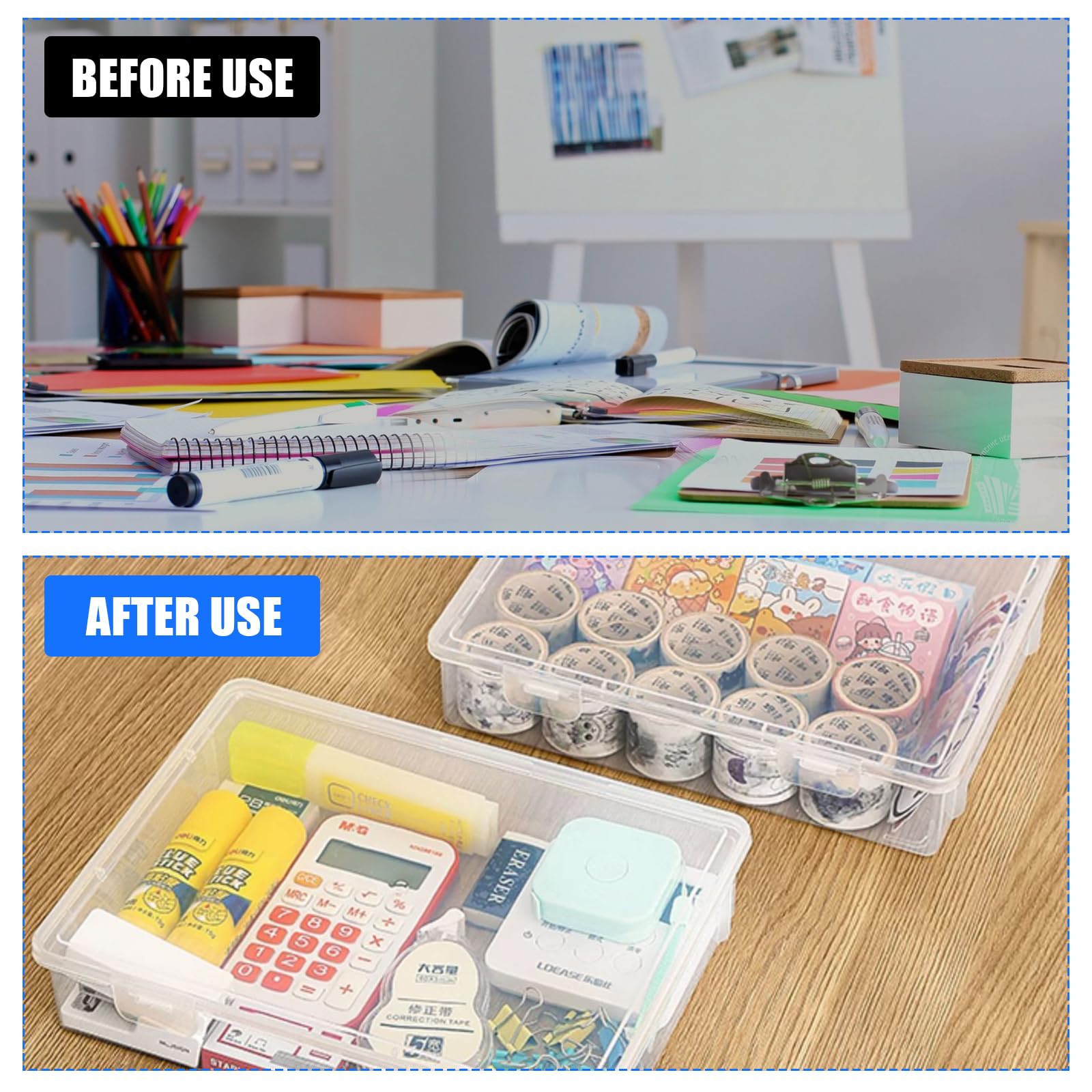 2 Stück Durchsichtige Organizer A4,30 × 22.5×2.2cmTragbare Archivbox A4 | Multifunktionale Transparent Projektkoffer aus Plastik,für Aufbewahrungsbox,Dokumentenbox,Papieraufbewahrung