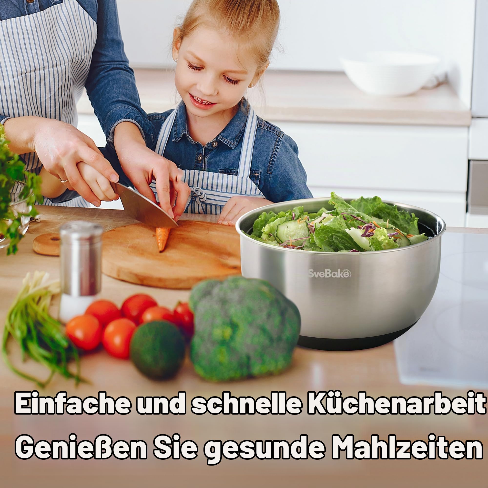 SveBake Salatschleuder Edelstahl groß