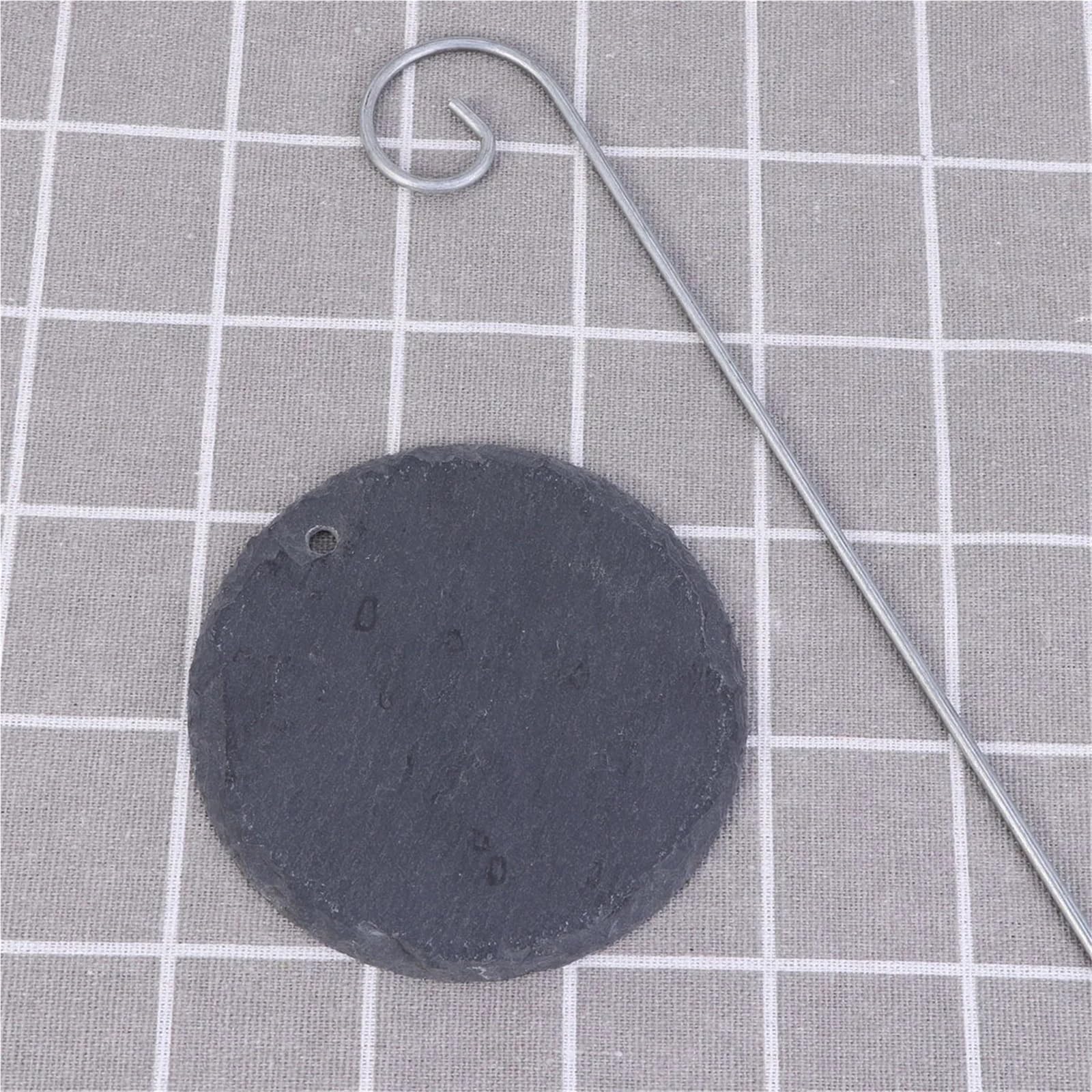8 etichette nere for piante sospese rotonde in ferro 10x10x0,5 cm | Pennarelli da giardino naturali for uso in serra di verdure all'aperto, facili da scrivere sulla superficie