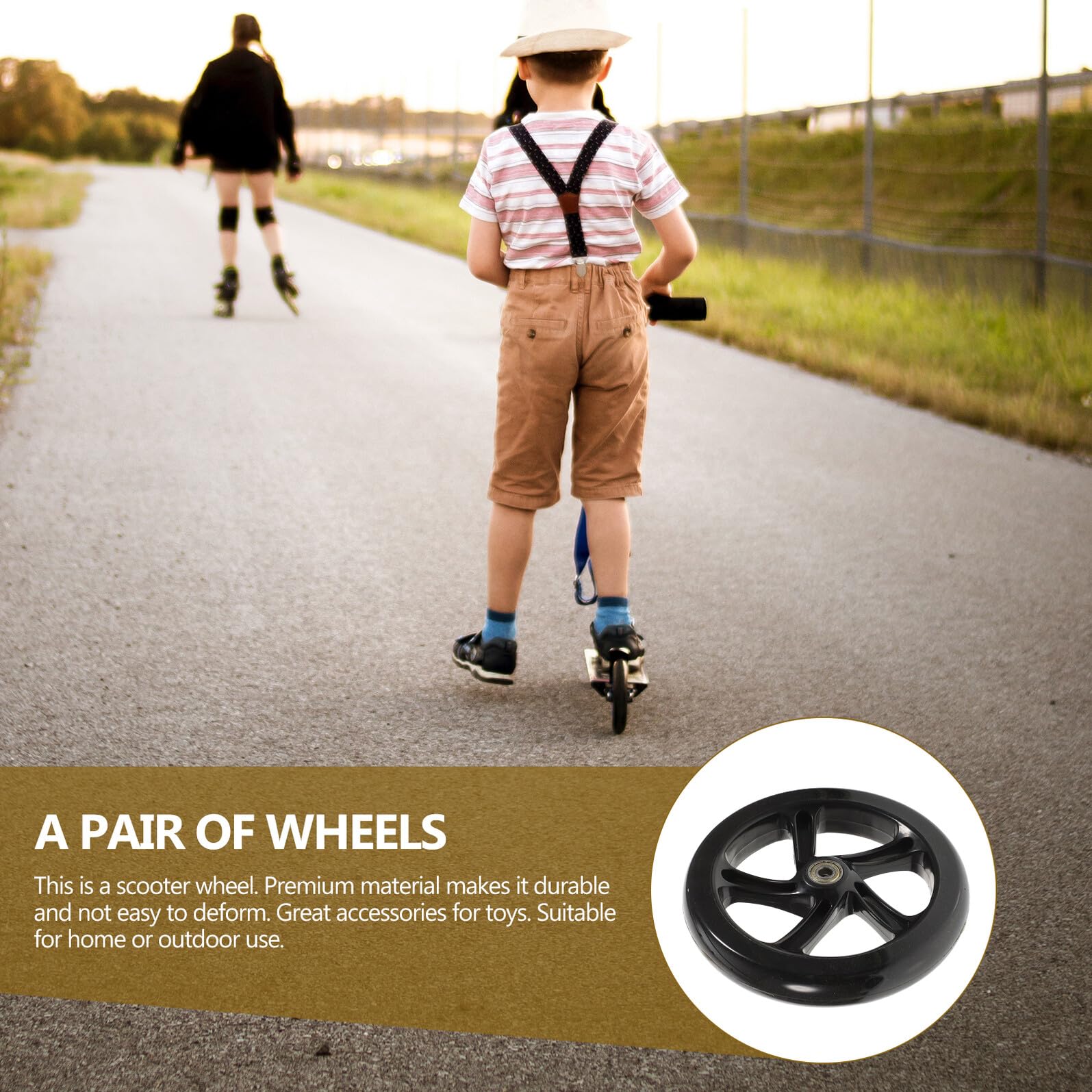 MAGICLULU 2 pièces Roues de Rechange pour Scooter PU Haute Élasticité Résistantes à Usure avec Roulements Légères et Durables pour Trottinette et Adultes Compatibles Routes Urbaines et