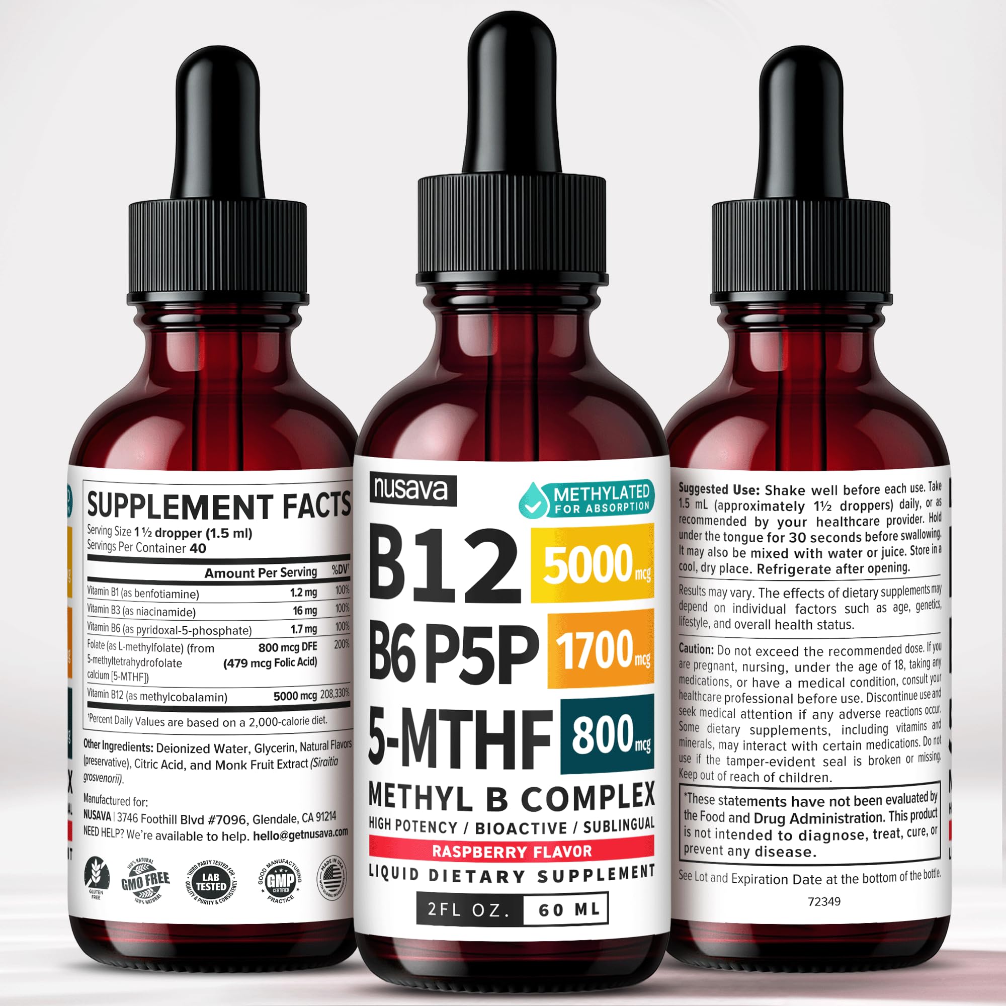 NUSAVA Methylated B Complex Liquid Drops, Raspberry, Pack of 2 — Amazon image 9