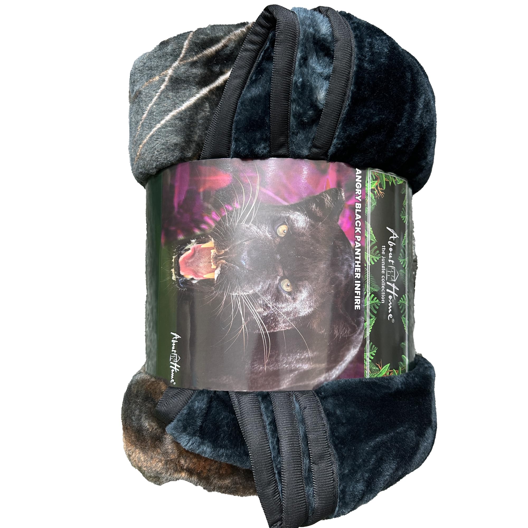 DARWEN STAR- Luxury Faux Fur Throw, Mink fleece throw Blanket/Sofa Throw/Bed Throw, Soft & Warm Blanket- Double &King (Double(150 x200cm), Angry black panther)