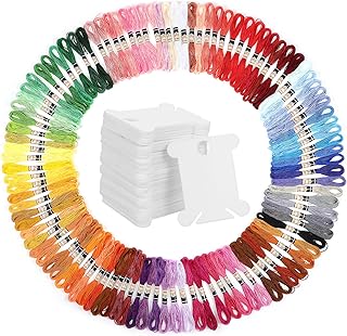 CORHAD Pulseira 100Pcs Linha De Bordar Bobinas De Ponto Cruz Linha De Cordão Fio De Bordar Fio De Bordar Fio De Bordar Bobinas De Fio Dental Cor De Plástico Bordado