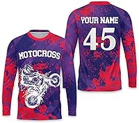 Vista 7 de LASFOUR Camiseta de motocross personalizada 3D para niños y jóvenes, camiseta de carreras de motocross para niños y jóvenes, camiseta de conducción