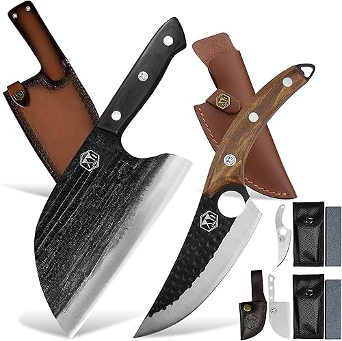 Miniatura 1 de XYJ Cuchillo de chef serbio forjado de espiga completa Cuchillos de deshuesado de acero de alto carbono cuchillo de cocina de carnicero con