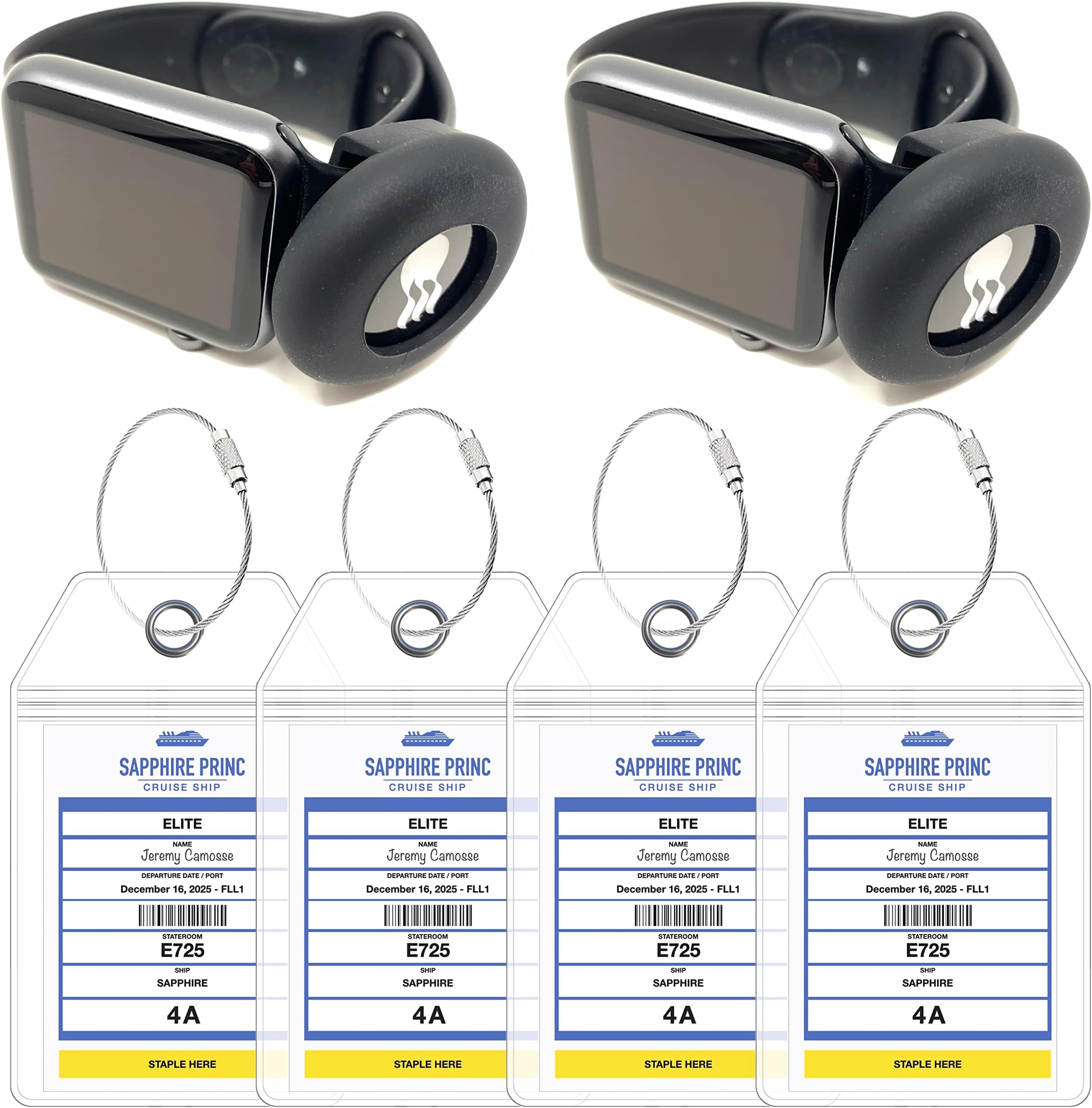 Princess Ocean Medallion Holder (2 Pack) & Princess Cruise Luggage Tags (4 Pack