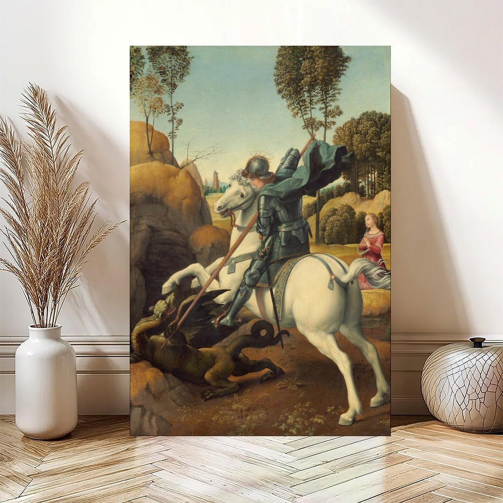 WCYB Raffaello Sanzio Poster, Motiv: Heiliger Georg und der Drache von Raffaello Sanzio, Kunstdruck, Rahmen, 40,6 x 61 cm (L x B)