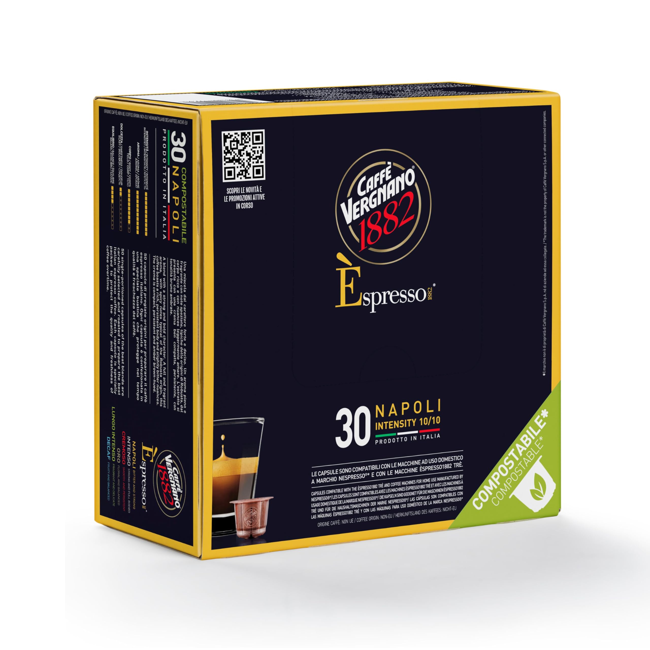 Amazon.com: Caffe' Vergnano 1882 Medium Roast Espresso Original