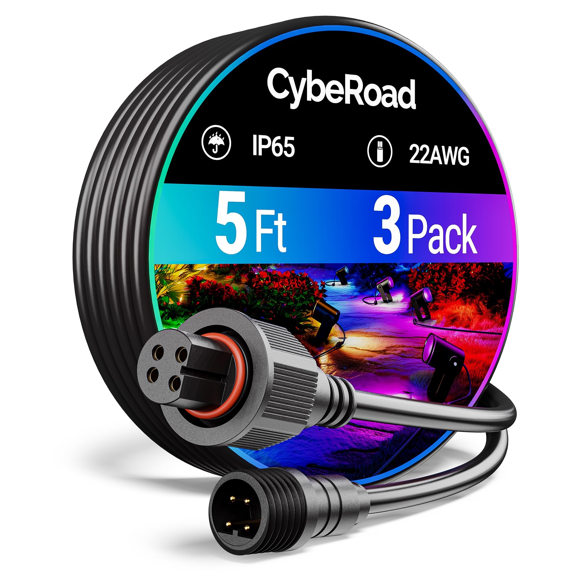 レインボーダイアゲート Cyberoad 5FT Extension Cable for Govee Outdoor Flood Lights and