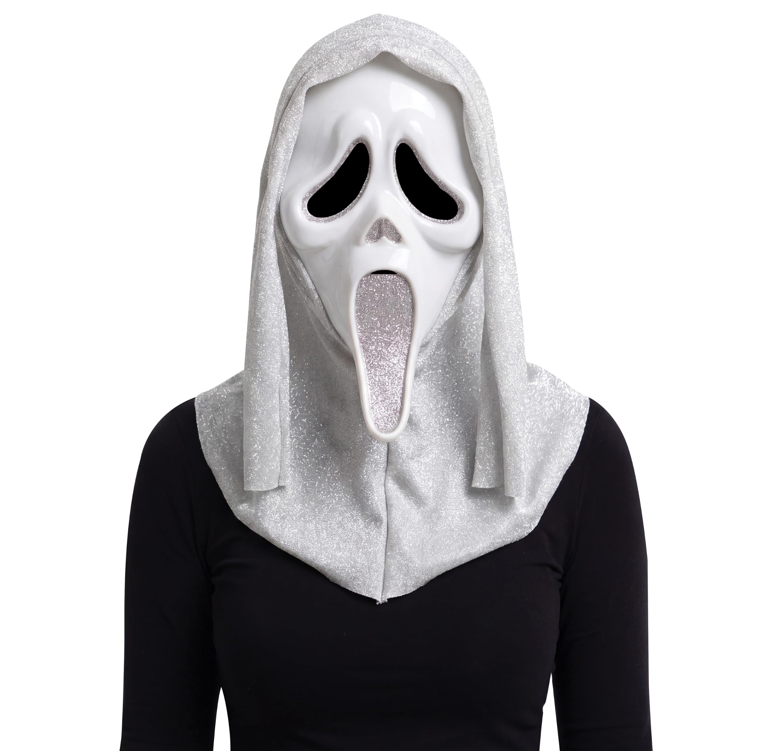 Ghost Face Silver Glitter Mask