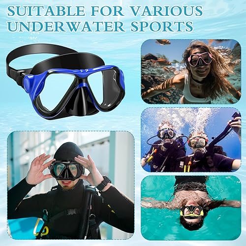 Miniatura 7 de 12 gafas de esnórquel para adultos, máscara de buceo, máscara de buceo, equipo de esnórquel para hombres y mujeres, gafas de natación panorámicas