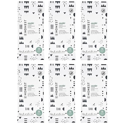 The Honest Company Clean Conscious Toallitas multiusos Hipoalergénicas + sin perfume para pieles sensibles Más del 99% de agua, compostables, a