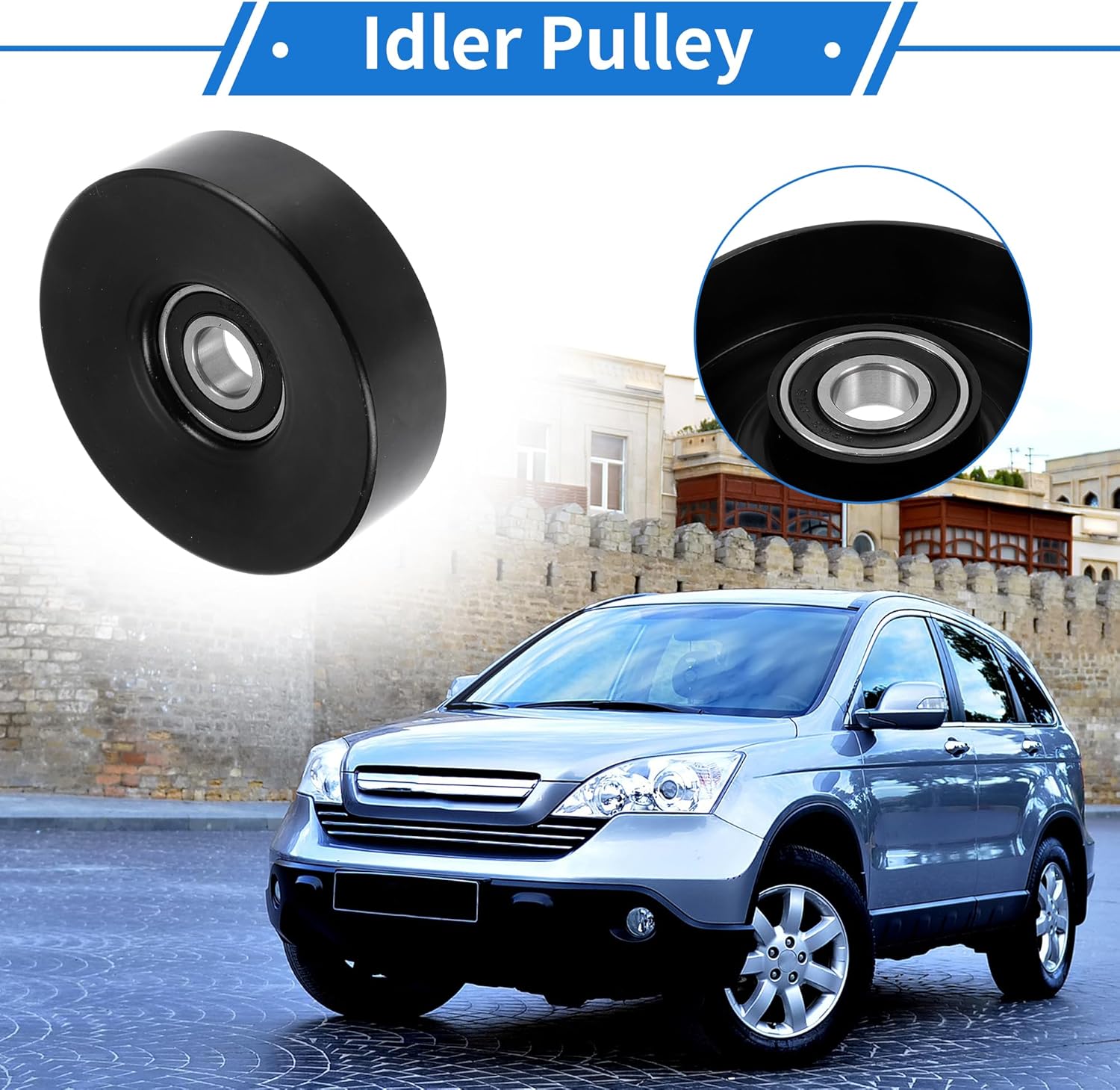 1 Pc Drive Belt Idler Pulley for Toyota Sequoia 2001-2005,for Toyota Tundra 2000-2002 Iron Black Serpentine Tensioner Pulley Idler