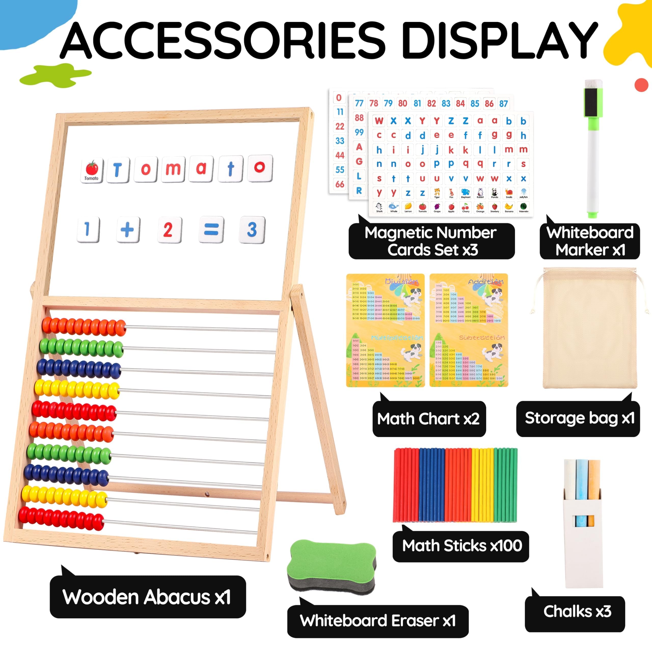 Letras y números magnéticos, ábaco para niños, matemáticas, imanes de nevera, caballete para niños, imanes del alfabeto, letras magnéticas del alfabeto, juguetes educativos de aprendizaje, regalos 2