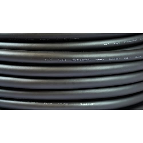 Miniatura 2 de Cable de altavoz profesional a granel de 500 pies, 12 AWG, 4 conductores, color negro, cable de conexión de calibre 12, cable 124, rollo de carrete