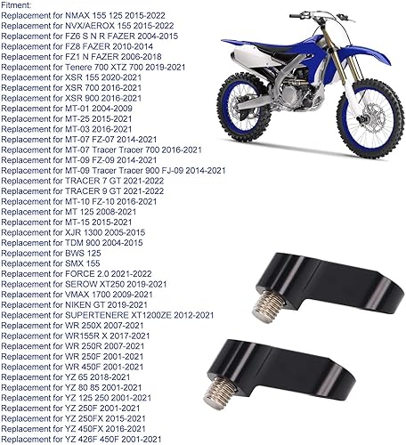 Miniatura 3 de Aramox 1 par de adaptadores de montaje de espejo de motocicleta de 0.394 in/0.39 pulgadas, adaptador de señal de giro, kit de pernos de montaje de