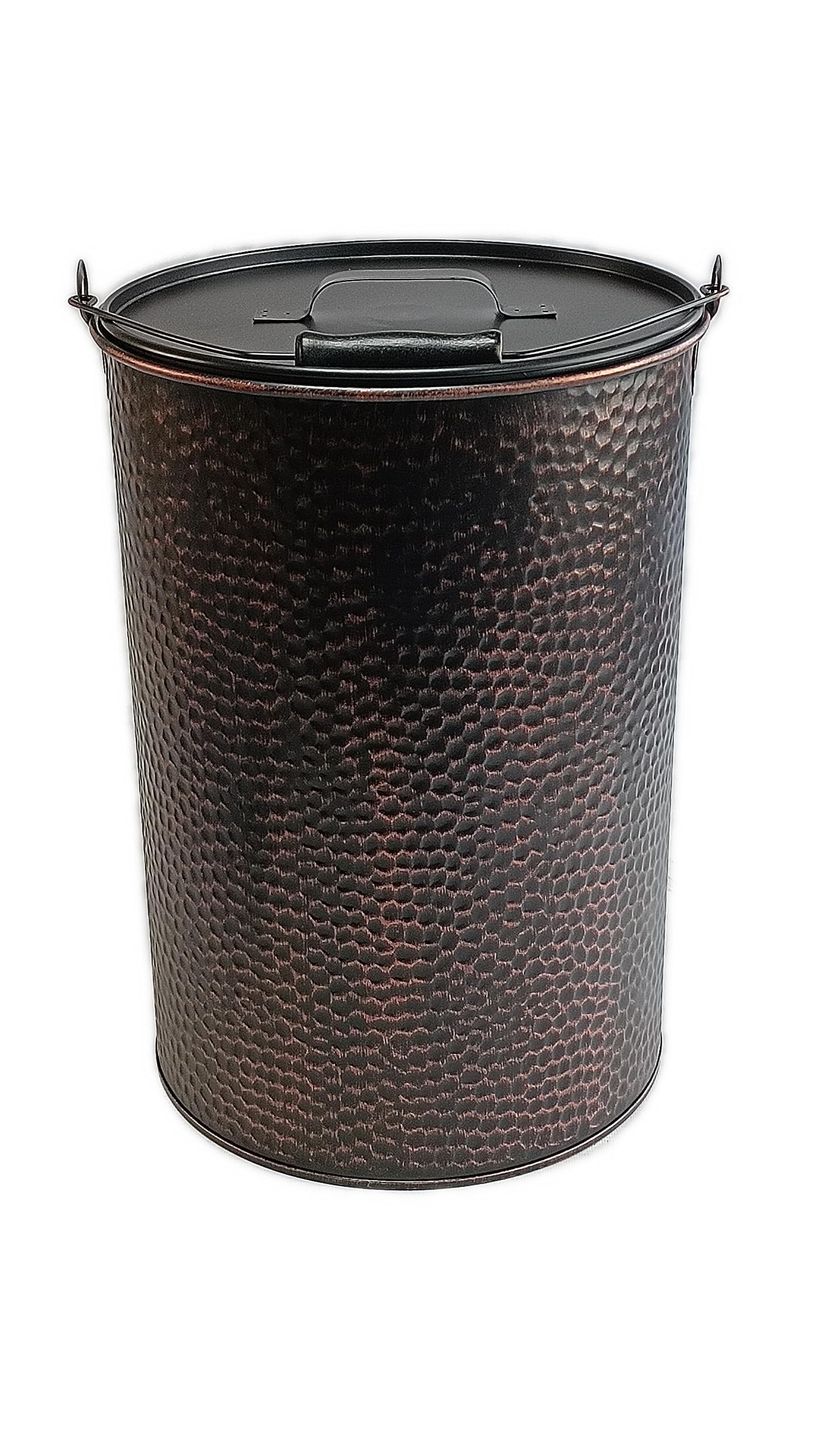 Ascheeimer/Kohleeimer 25l kupfer-gehämmert
