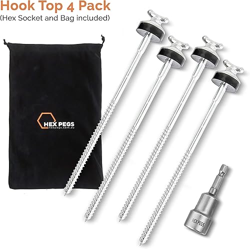 Miniatura 2 de Hex Pegs  Estacas perforables para tienda de campaña  Cansado de martillar clavijas de tienda de campaña en el suelo  Estacas de metal resistentes