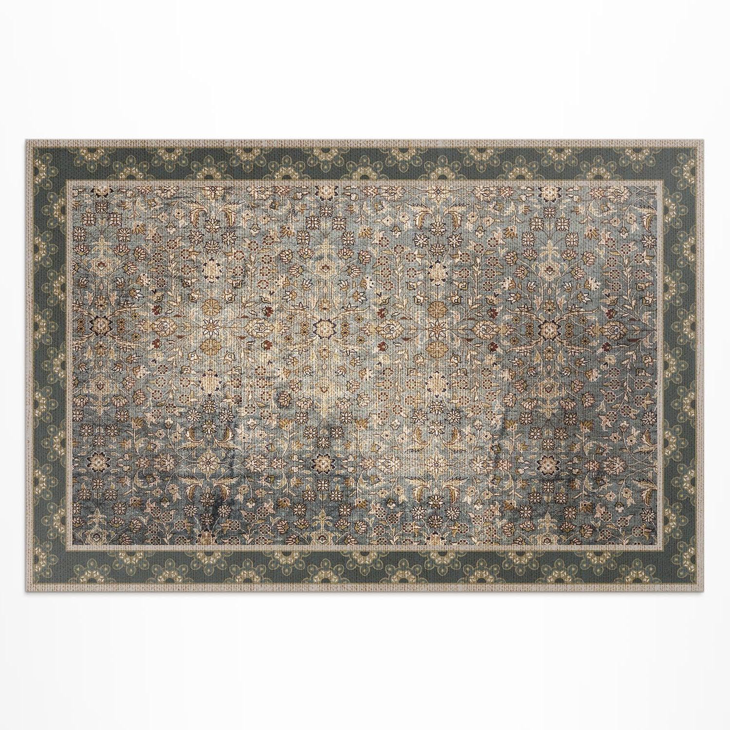Tapis d'extérieur résistant à la pluie 150x225 floral anti-moisissure pour terrasse