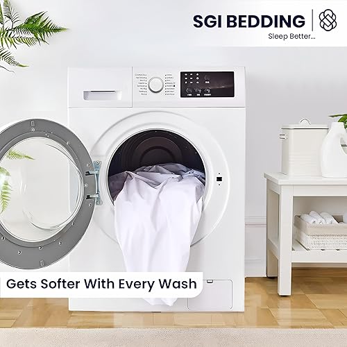 Miniatura 8 de SGI bedding Juego de sábanas de algodón egipcio de 4 piezas XL (84 pulgadas de ancho x 144 pulgadas de largo), 1000 hilos, bolsillo profundo de 18