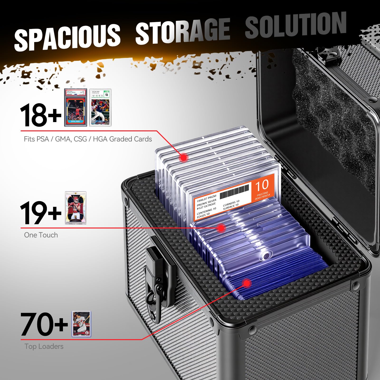 Scatola di Conservazione per Carte Sportive Valutate - Compatibile con le Placche PSA/GMA/CSG/SGC/HGA, Custodia per Portacarte Top Loader per Carte di Baseball e Football