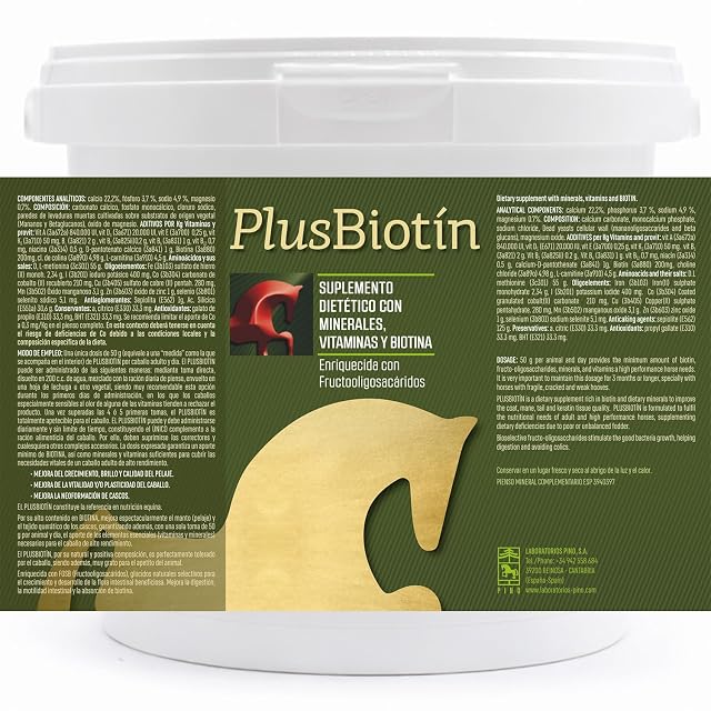Foto 4 de 4 de Laboratorios Pino Plusbiotin Suplemento Mineral-Vitamínico con Biotina para Caballos