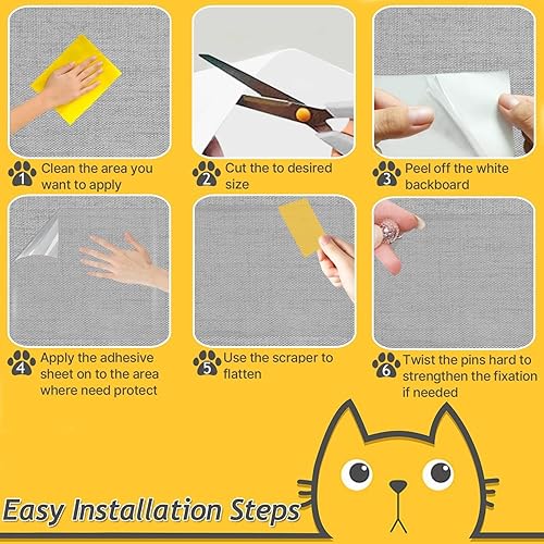 Miniatura 7 de Protector de muebles para gatos de 12 x 118 pulgadas, protector de sofá para gatos, protector de puerta autoadhesivo contra arañazos de perros,