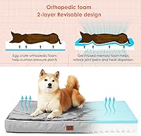 Vista 2 de EHEYCIGA Camas de espuma viscoelástica para perros grandes, cama ortopédica impermeable lavable para mascotas con funda extraíble impermeable
