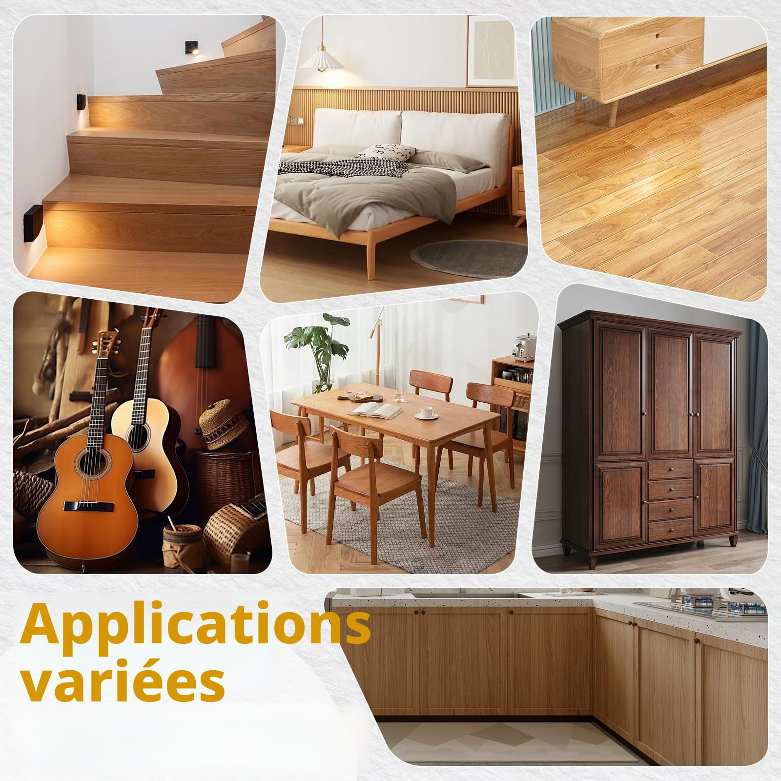 POFIBO Kit Reparation Parquet - Kit de Réparation pour Surfaces en Stratifié avec Cire Dure et Rechargeable USB Fondeur de Cire pour Meubles en Vinyle PVC, Parquet, Bois, Rayures, Fissures, Trous