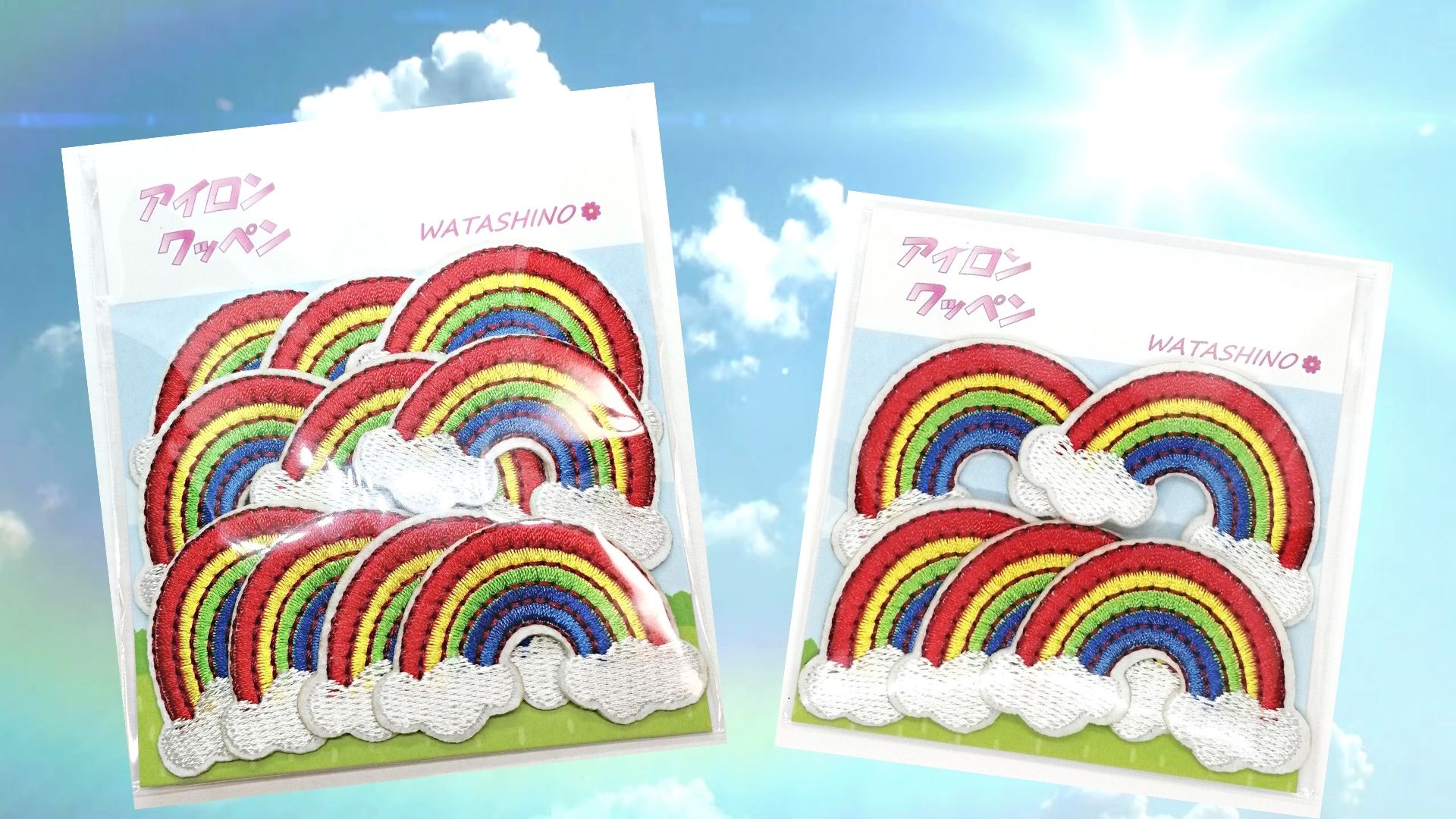 Amazon.co.jp: WATASHINO ワッペン 虹 女の子 アップリケ アイロン接着