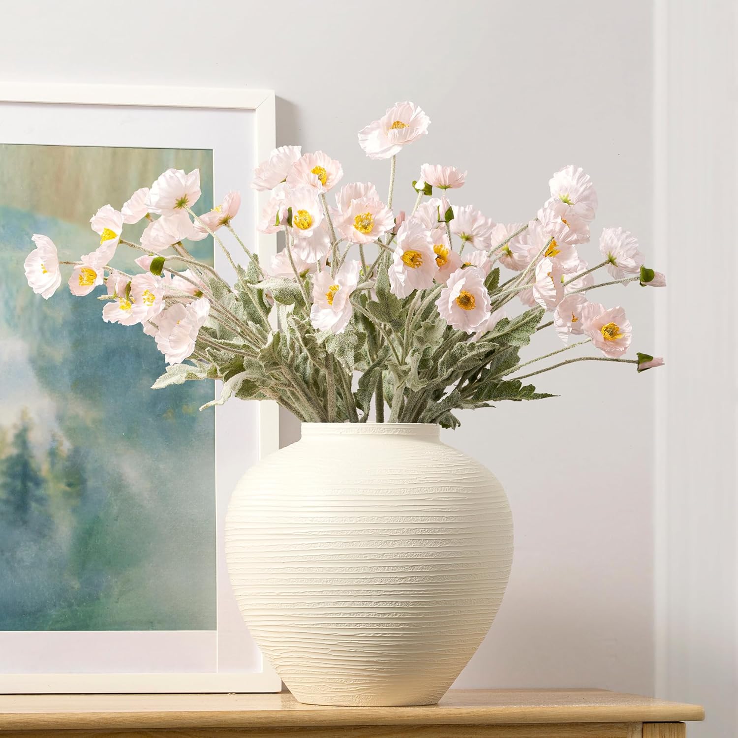 Vanselia Large Flower Vase Home Decor - Tall Farmhouse Table Vases Rustic Living Room Kitchen Bedroom Centerpieces Decorations for House Office Coffee Desk Dining Floor Shelf Gifts (Metal 11" Rustic)