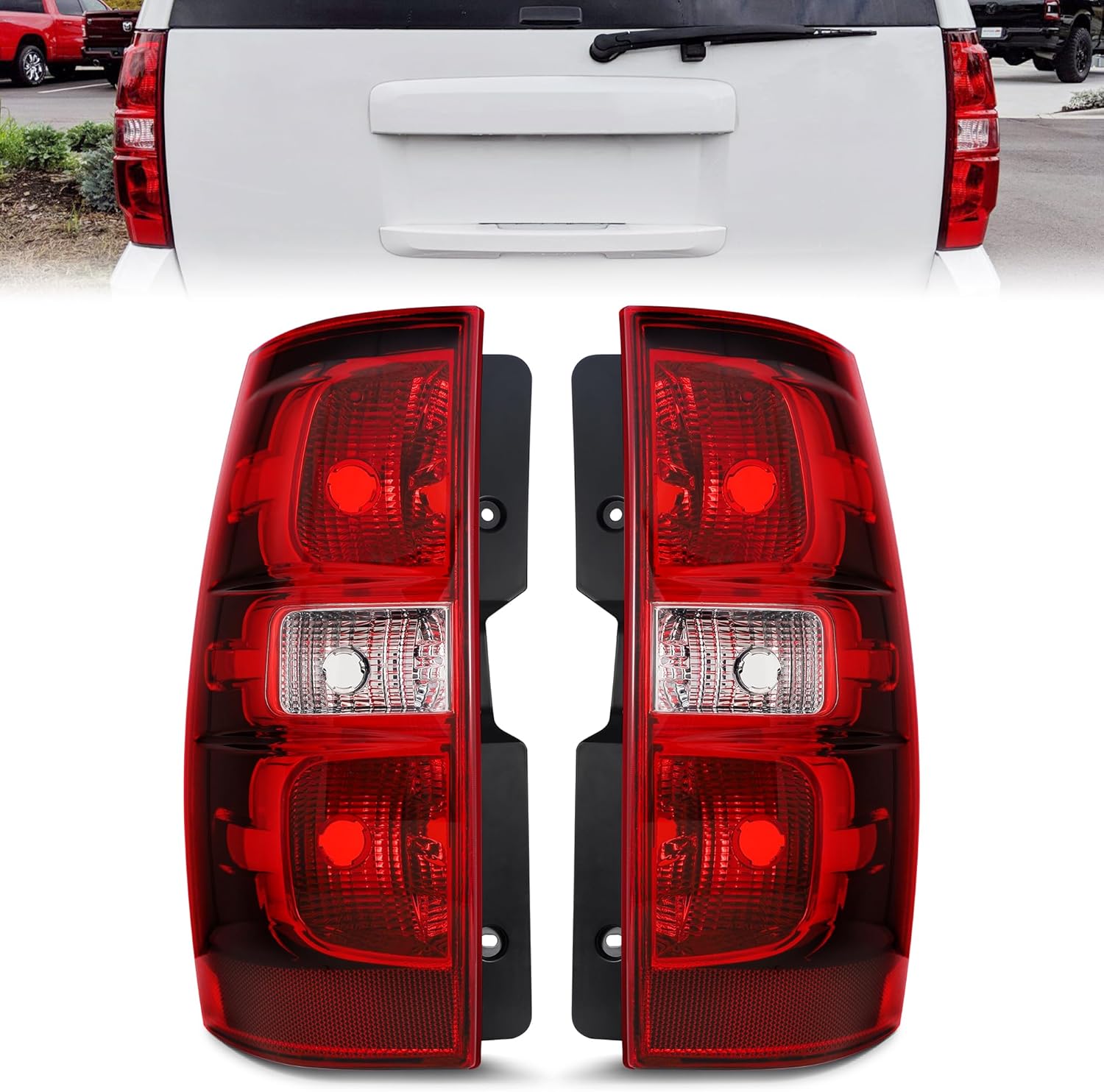 Tail Lights Assembly Fit for 2007-2014 07 08 09 10 11 12 13 14 Chevrolet Chevy Tahoe/Suburban 1500 2500 Rear Brake Lamps Replaces Right and Left Side