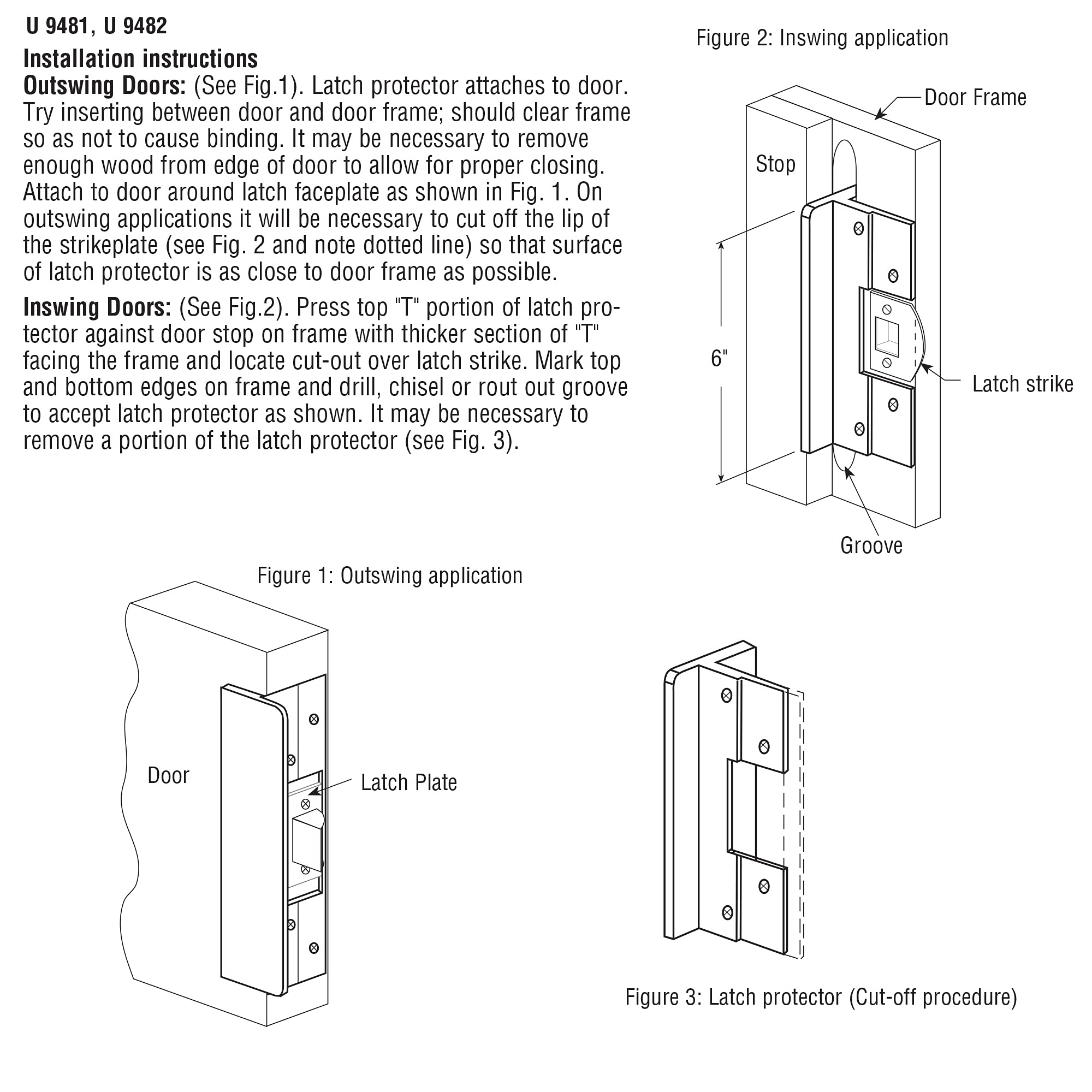 Prime-line Products U 9481 Loquet Guard plate, EN ALUMINIUM