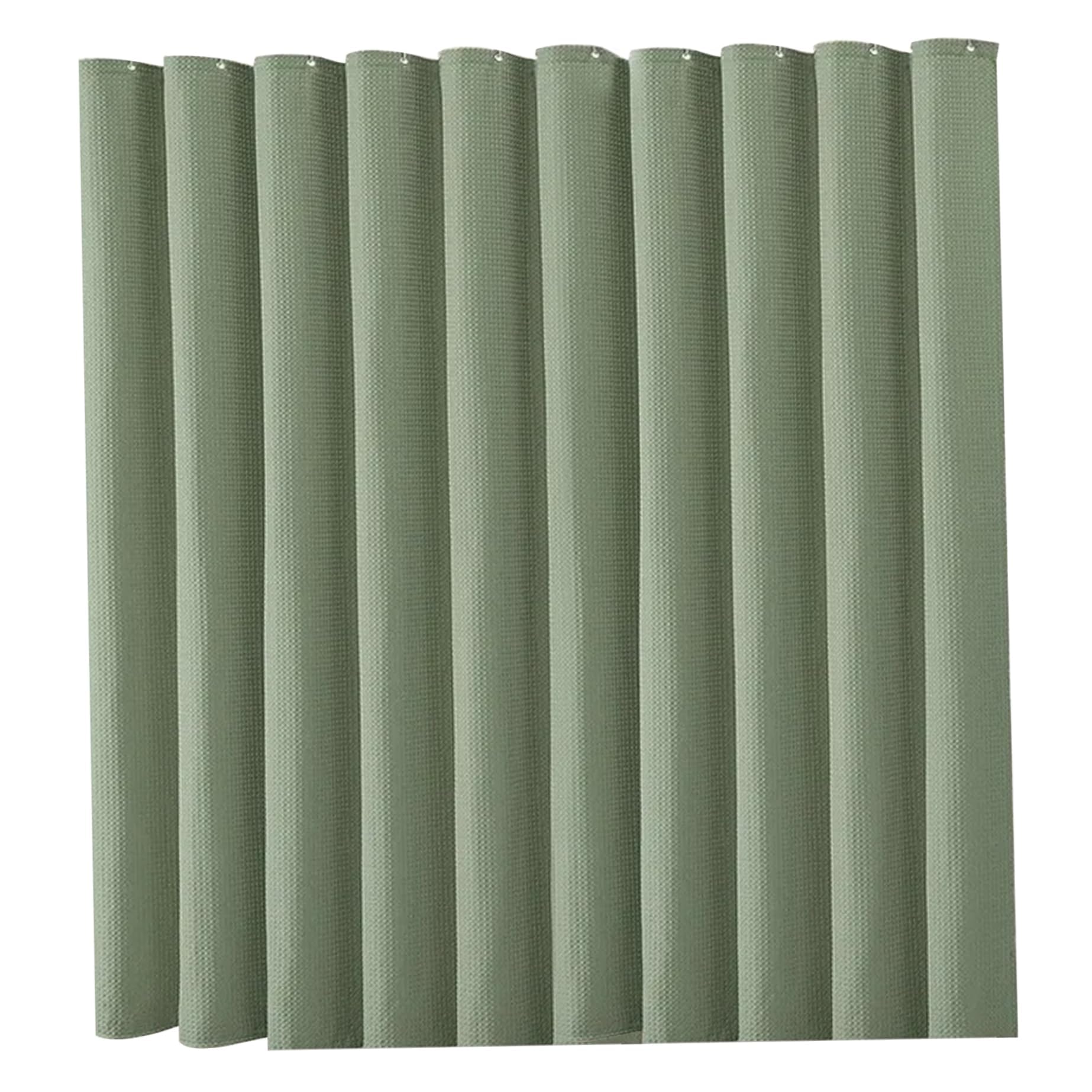 Rideau de douche gaufré contre l'humidité : optez pour un tissu vert lavable et durable
