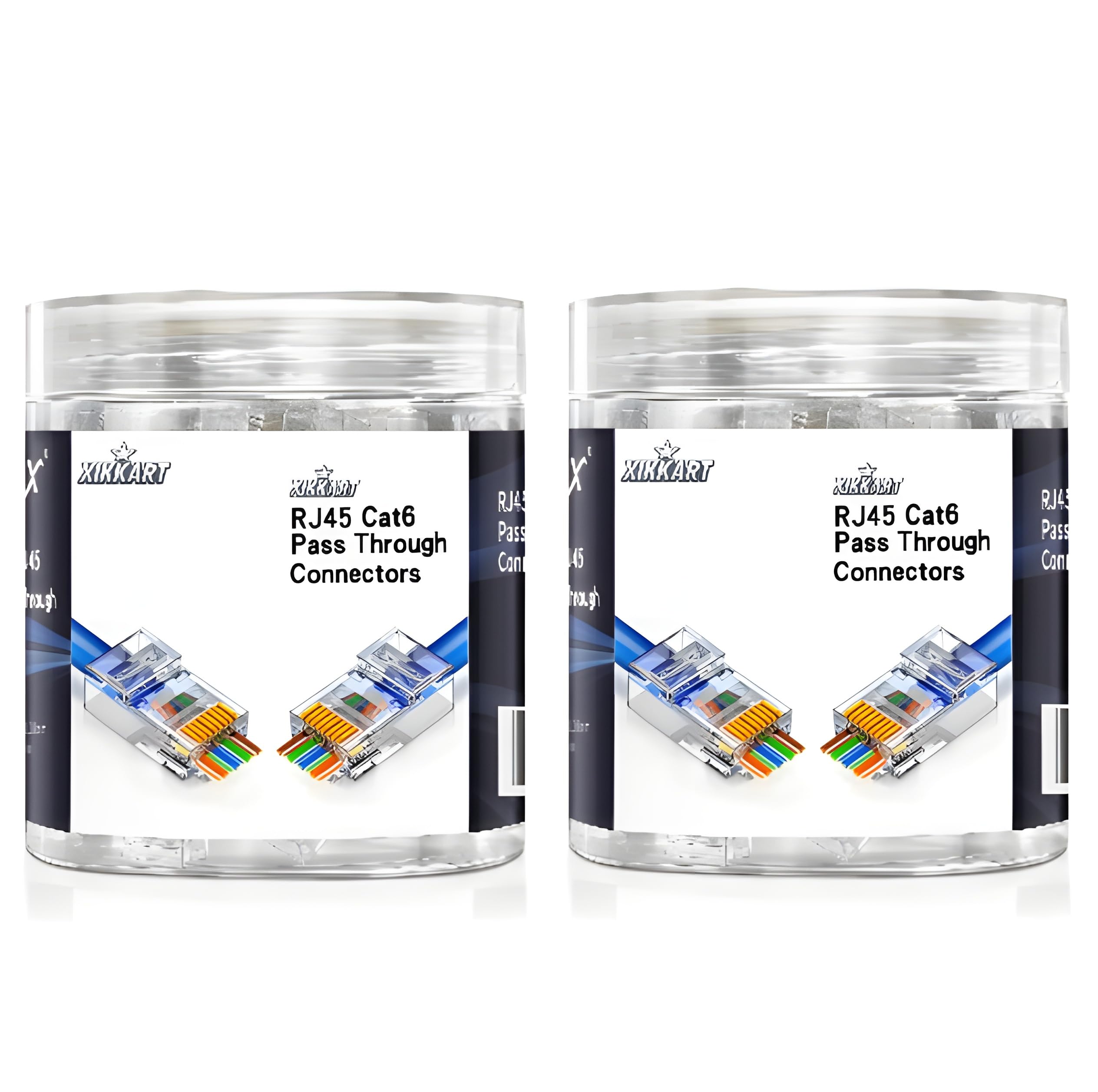 XIKKART Cat6 RJ45 Pass Through Connectors (100 Pack) | Gold-Plated Modular Plugs for Solid & Stranded Ethernet Cable | Easy Crimp Network Plug for Cat6, Cat5e, Cat5 LAN Cable | (100-Pcs) — Amazon image 12