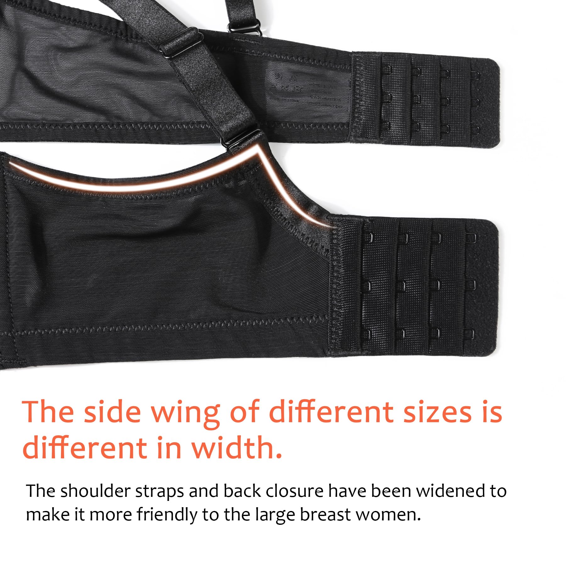 DotVol Donne Grandi Taglie Minimizer Reggiseno Trasparente Non Imbottito del Pizzo Biancheria Intima di Tutti i Giorni Reggiseno con Lacing