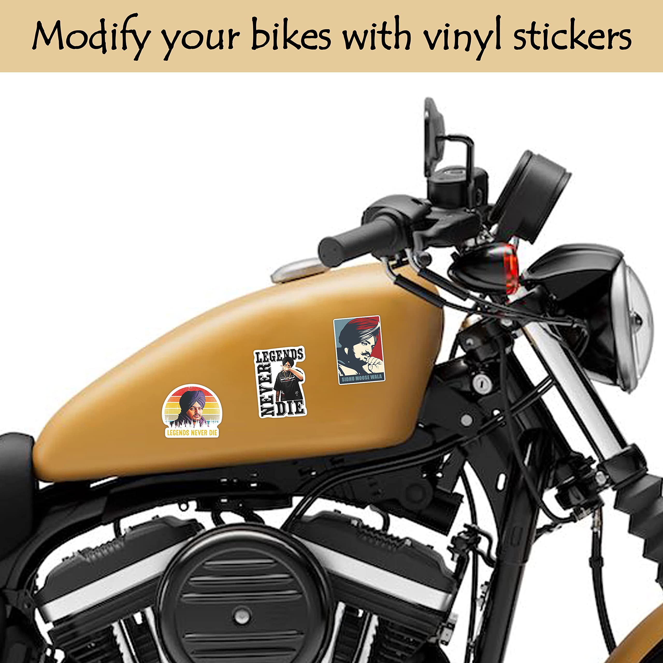 Wonder Hub Vinyl Sidhu Moosewala Reusable Sticker s (Pack of 30) Waterproof, Non-Tearable Reusable Sticker s for Cars, Bikes, Wall, Notebooks, Legend Never Dies 2