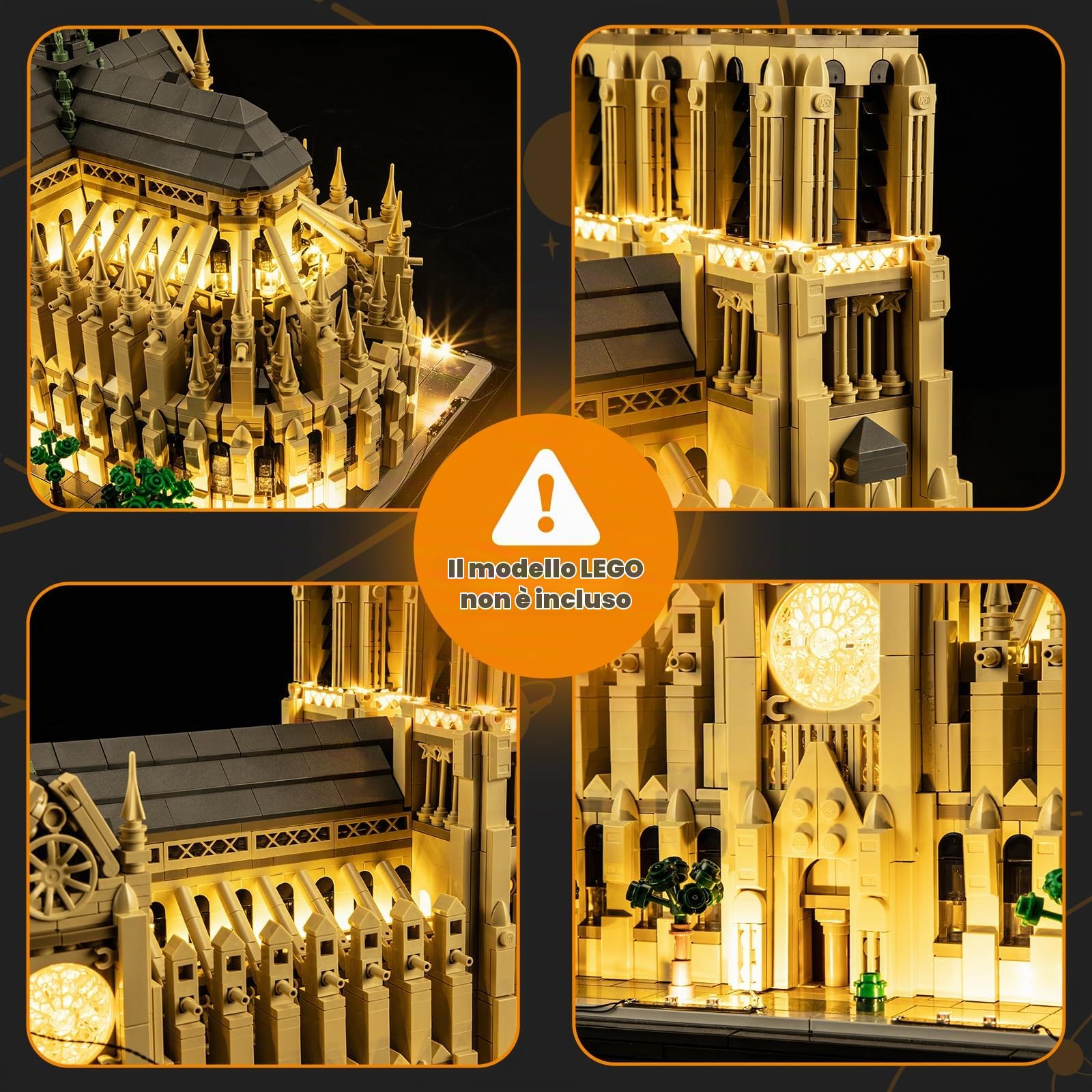 LIGHTAILING Lumières pour Lego-21061 Notre-Dame de Paris- Kit d'Éclairage LED Compatible avec le Modèle Lego：Versione con Telecomando - Modèle Non Inclus